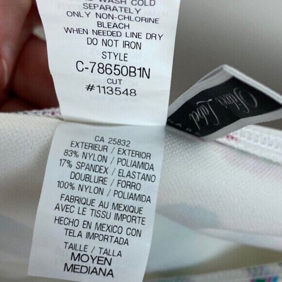 NWT ABS Allen Schwartz Bikini Triangle Top Tie Bottom Top Size 4 Bottoms Medium - Picture 6 of 12